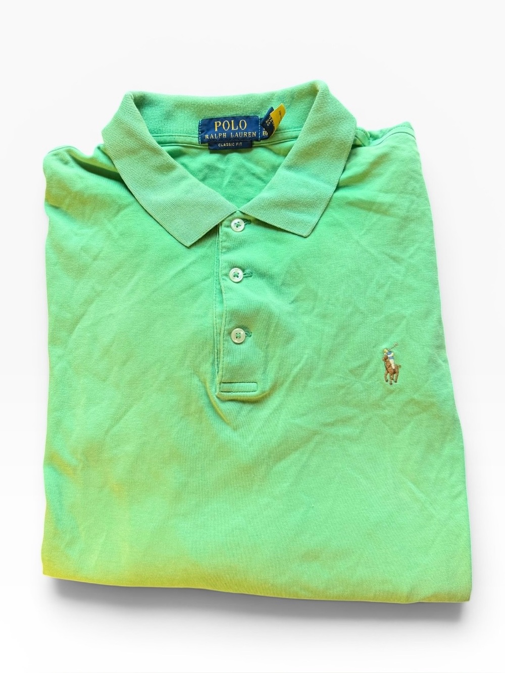 Vintage Polo Ralph Lauren Lime Green Short Sleeve with Full Color Pony Size XL